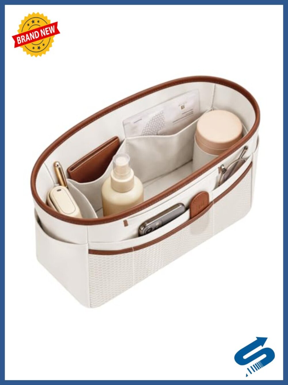 Satin Bag Organizer with Multi Pockets for Tote, Purse Insert